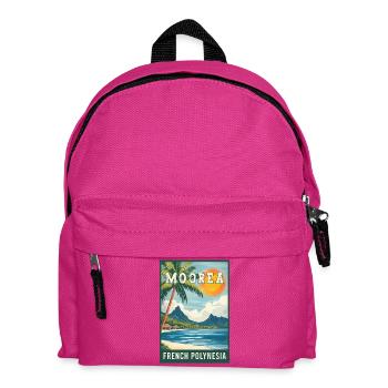 Erkunden Sie tropische Moorea in Französisch-Polynesien - Kinder Rucksack - Fuchsia - Vorne