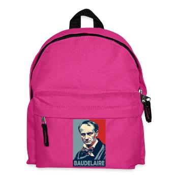 Baudelaire Pop Art Portrait - Kids' Backpack - fuchsia - Front