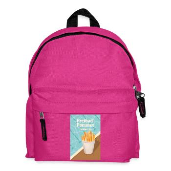 Freibad Pommes Sommer 90s Retro Design - Kinder Rucksack - Fuchsia - Vorne