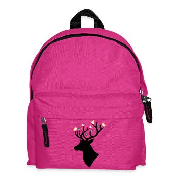 Hirschkopf Schmetterling Bunt - Kinder Rucksack - Fuchsia - Vorne