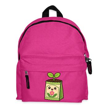 Kawaii Pflanzensäckchen mit Blume - Kinder Rucksack - Fuchsia - Vorne