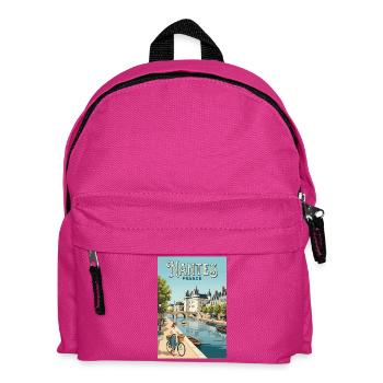 Entdecken Sie die elegante Stadt Nantes in Frankreich - Kinder Rucksack - Fuchsia - Vorne
