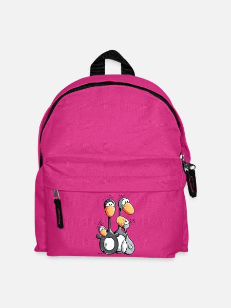 Pinguin Familie - Kinder Rucksack - Fuchsia