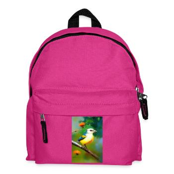 Oiseau sur branche avec fleurs - Sac à dos Enfant - fuchsia - Devant