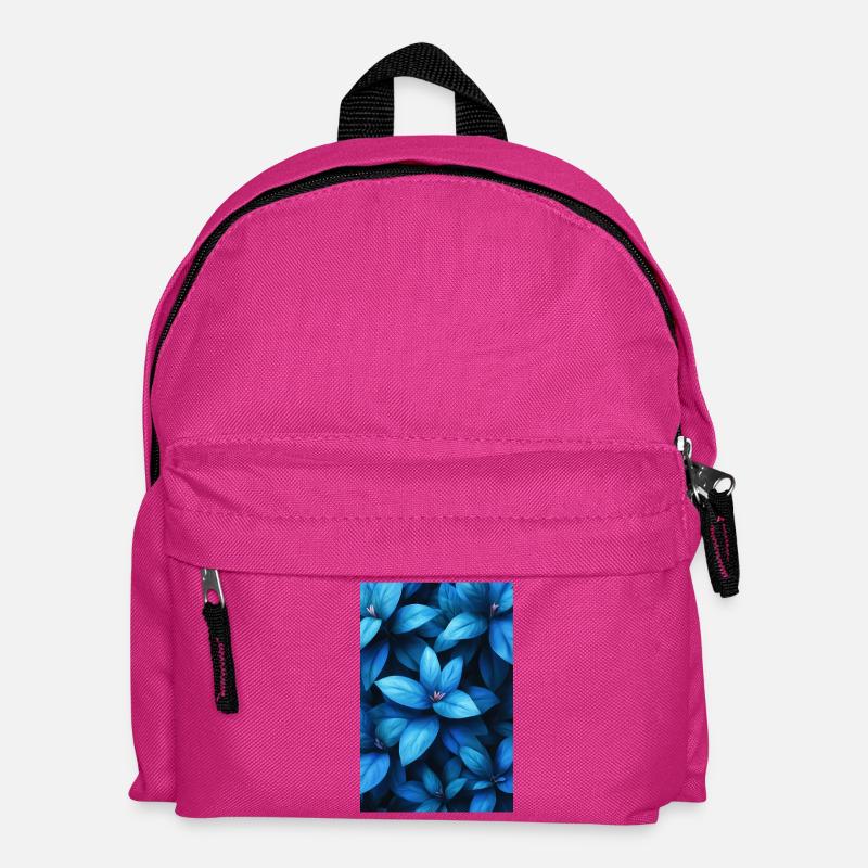 Kobaltblaues Blattgeflecht - Kinder Rucksack - Fuchsia