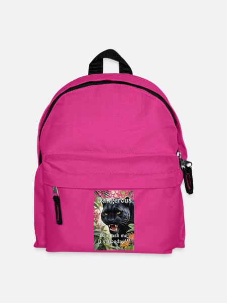 Gefährlicher Panther im Urwald Humor Montag Büro - Kinder Rucksack - Fuchsia