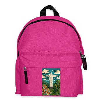 Christ the Redeemer Statue in Tropical Setting/Rio - Kids' Backpack - fuchsia - Front