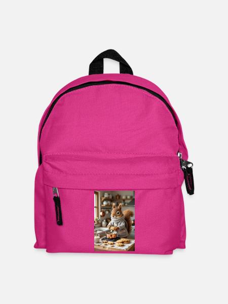 Eichhörnchen in der Winterküche gemütlich - Kinder Rucksack - Fuchsia