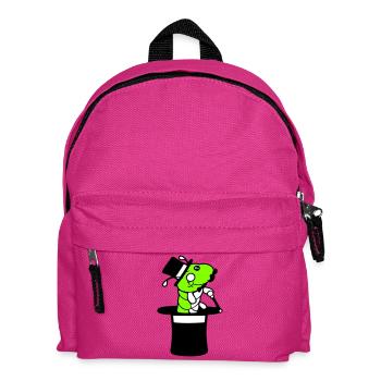 Chenille Monsieur Monsieur Riche Monocle Haut-de-forme Magicien - Sac à dos Enfant - fuchsia - Devant