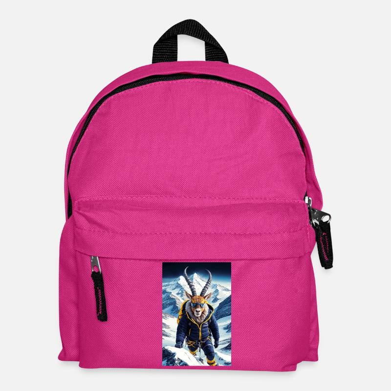 Bergziege Humanoider Bergsteiger - Kinder Rucksack - Fuchsia