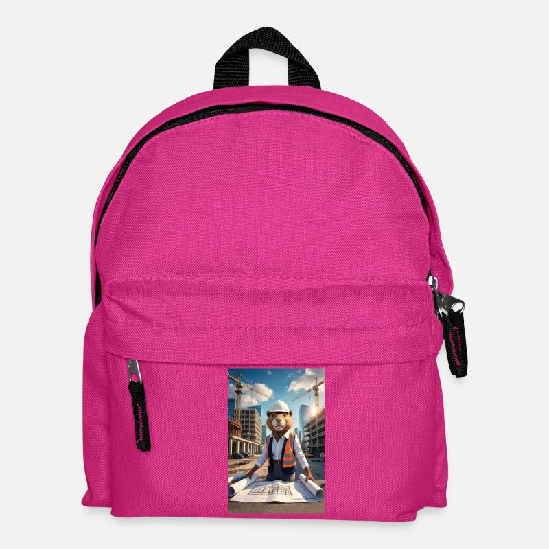 Humanoid Beaver Architect - Kids' Backpack - fuchsia