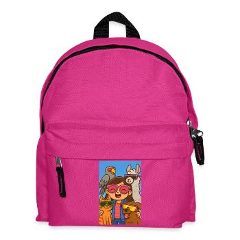 Sonnenbrillen-Abenteuer mit Tierfreunden - Kinder Rucksack - Fuchsia - Vorne