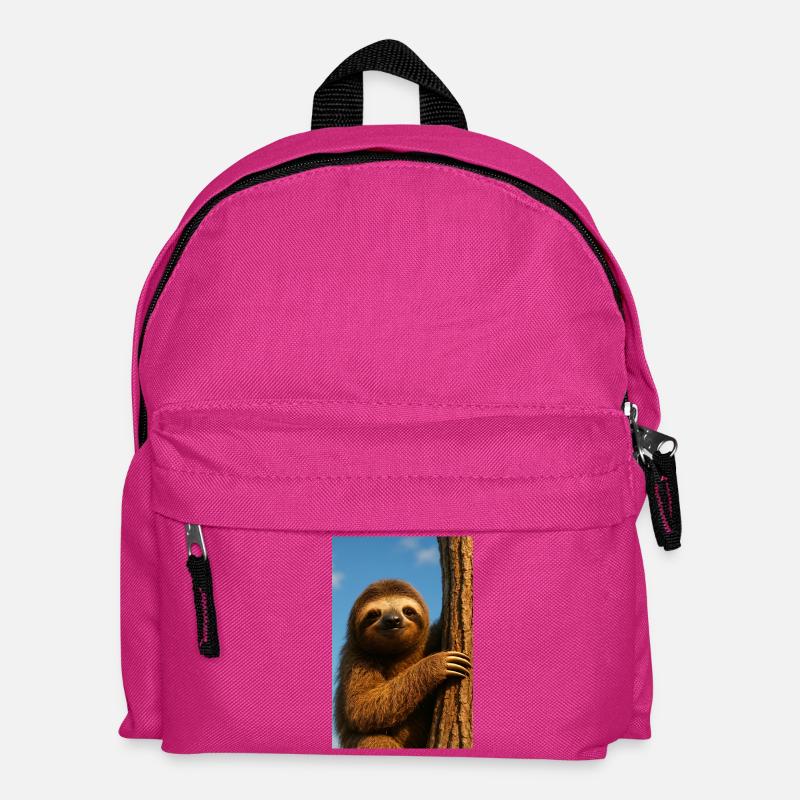 Sloth in the tree - Kids' Backpack - fuchsia