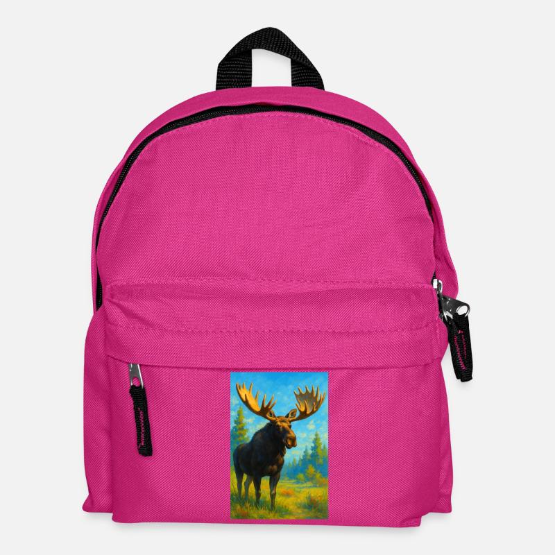 Explosion colorée de l’orignal dans le paysage de l’aube - Sac à dos Enfant - fuchsia