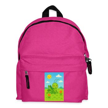 Green grasshopper in sunshine - Kids' Backpack - fuchsia - Front