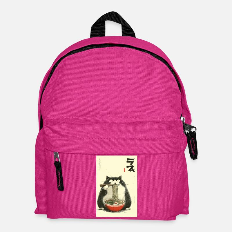 Nudelnde Katzen-Ramen - Kinder Rucksack - Fuchsia