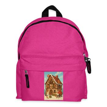 Alsace Half-timbered house fairytale gingerbread - Kids' Backpack - fuchsia - Front