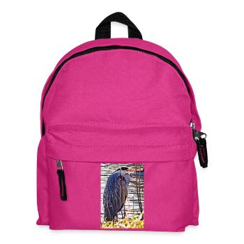 Grey Heron at the Lake - Nature Photography Wildlife - Kids' Backpack - fuchsia - Front