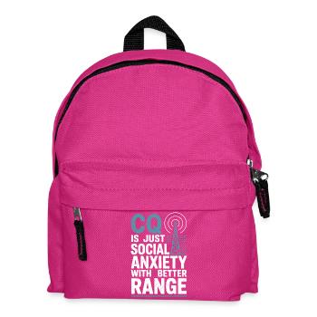 CQ avec plus de portée | Humour radioamateur - Sac à dos Enfant - fuchsia - Devant