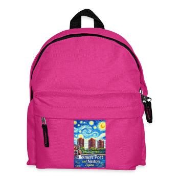 Ellesmere Port & Neston England Skyline - Kinder Rucksack - Fuchsia - Vorne
