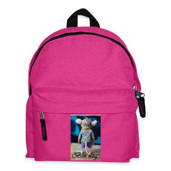 Bin weg: Denim Alien mit Jeansjacke - Kinder Rucksack - Fuchsia - Vorne