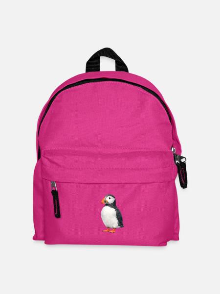 Puffin Wasserfarben Illustration - Kinder Rucksack - Fuchsia