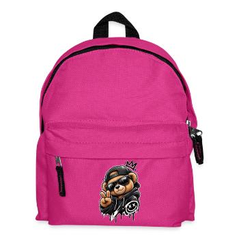 Graffiti Panda King Pullover Hoodie - Kids' Backpack - fuchsia - Front
