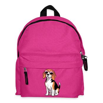 Beagle Dog Wearing Shades - Kids' Backpack - fuchsia - Front