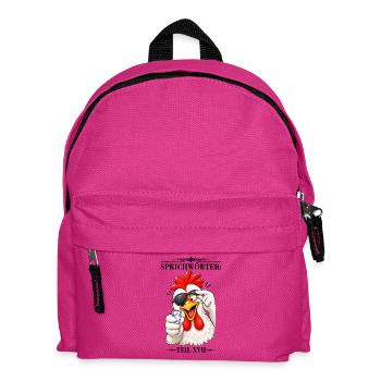Sprichwort Blindes Huhn findet mal einen Korn - Kinder Rucksack - Fuchsia - Vorne