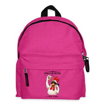 Sprichwort Sich einen hinter die Binde giessen - Kinder Rucksack - Fuchsia - Vorne