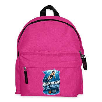 Unterwasser Taucher Spruch Oben Atmen - Kinder Rucksack - Fuchsia - Vorne