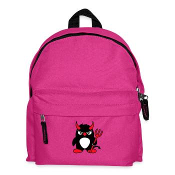 Penguin Devil Horns Trident Hell Evil Satan - Kids' Backpack - fuchsia - Front