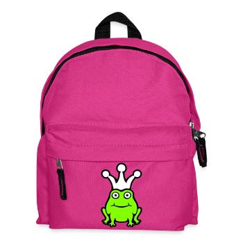 Frog King Crown Funny Cute Comic Frog Prince - Kids' Backpack - fuchsia - Front