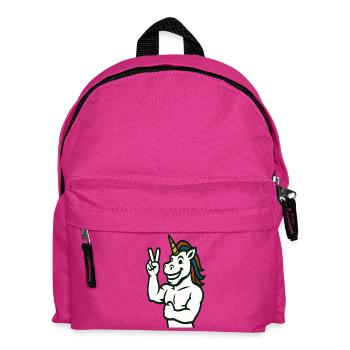 Einhorn-Friedenszeichen Illustration - Kinder Rucksack - Fuchsia - Vorne