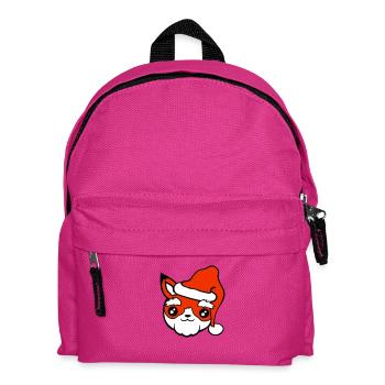 Fuchs Weihnachtsmann Weihnachten Mütze Nikolaus - Kinder Rucksack - Fuchsia - Vorne