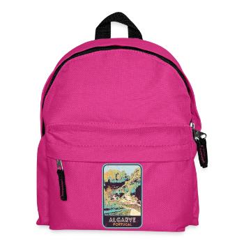 Badge retro, Algarve Portugal, plage été soleil - Sac à dos Enfant - fuchsia - Devant