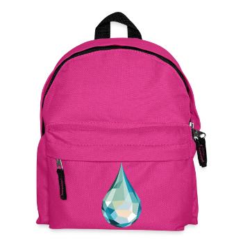 Wassertropfen - Cooles Low Poly Logo - Kinder Rucksack - Fuchsia - Vorne
