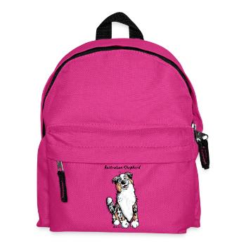 Berger australien – Aussie – Chien - Sac à dos Enfant - fuchsia - Devant