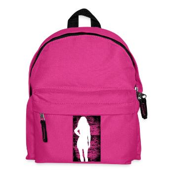 Silhouette woman dirty background - Kinder Rucksack - Fuchsia - Vorne