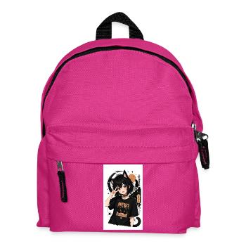 Neko Nachtkatze Shirt - Kinder Rucksack - Fuchsia - Vorne
