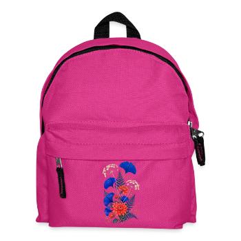 Fleurs Bleues et Dahlias Sauvages - Sac à dos Enfant - fuchsia - Devant