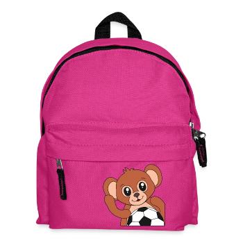 Monkey with Soccer Ball - Soccer Motif - Kids' Backpack - fuchsia - Front