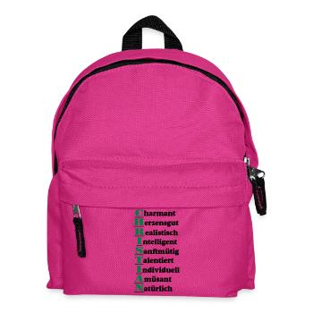 Christian Vorname,Namensschild,Name,Fun Shirt (25) - Kinder Rucksack - Fuchsia - Vorne