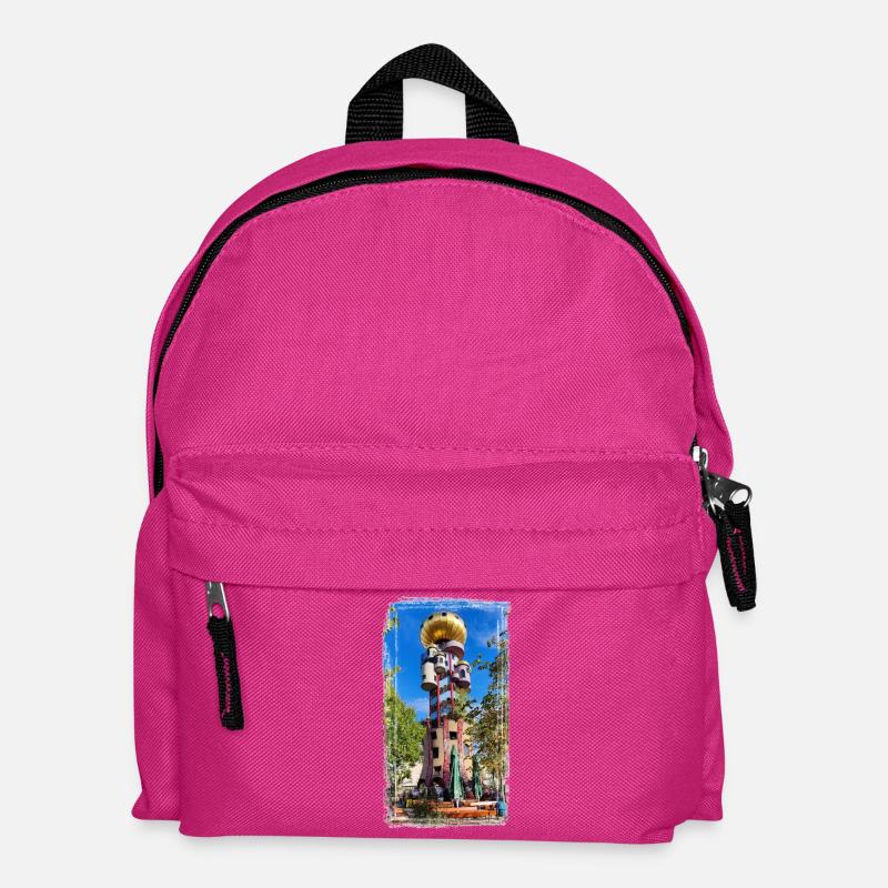 Hundertwasserturm beim Kuchlbauer - Kinder Rucksack - Fuchsia