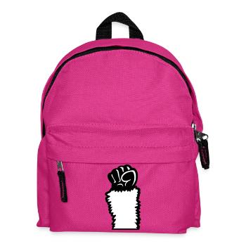 Llama Fist Stretching Up Hairy Monkey Rebellion Hand - Kids' Backpack - fuchsia - Front