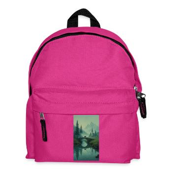 Black Cat at Stone Bridge – Conception zen asiatique - Sac à dos Enfant - fuchsia - Devant