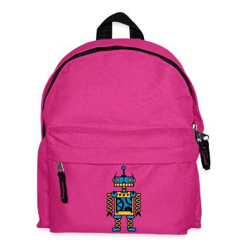 Ein Roboter mit Zahnräder - Kinder Rucksack - Fuchsia - Vorne