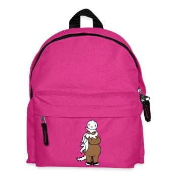 Duck Rides Head Sitting Horse Rider 2 Friends - Kids' Backpack - fuchsia - Front
