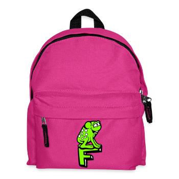 Buchstabe F Frosch Kröte Name ABC Lernen Schule - Kinder Rucksack - Fuchsia - Vorne