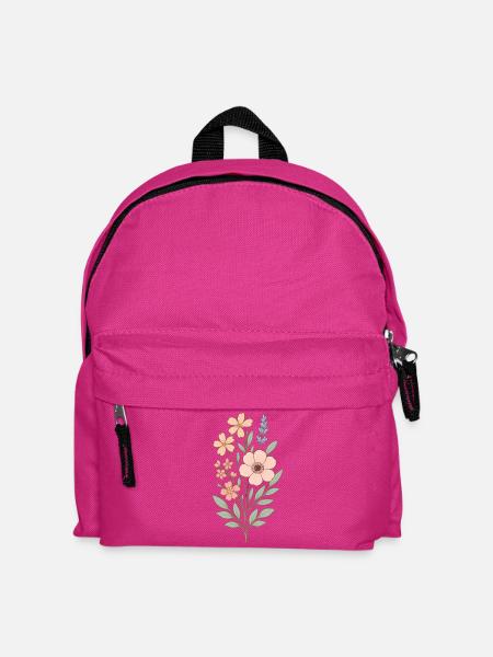 Pastellblumen Aquarellstrauß - Kinder Rucksack - Fuchsia